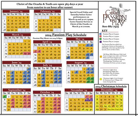 passion play eureka springs schedule 2024
